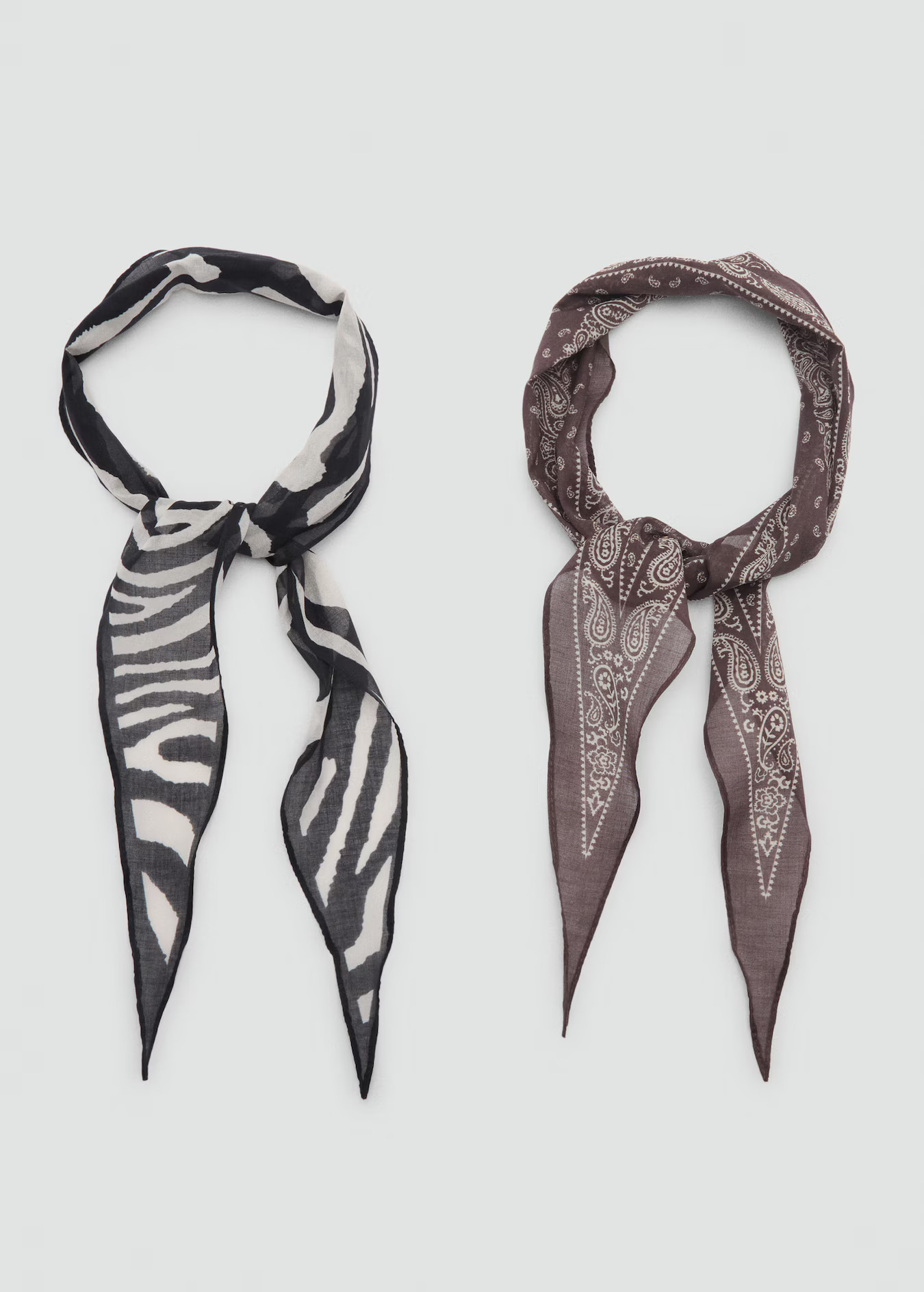 Set of 2 printed handkerchiefs - Women | MANGO USA | Mango (US/MX/AU)