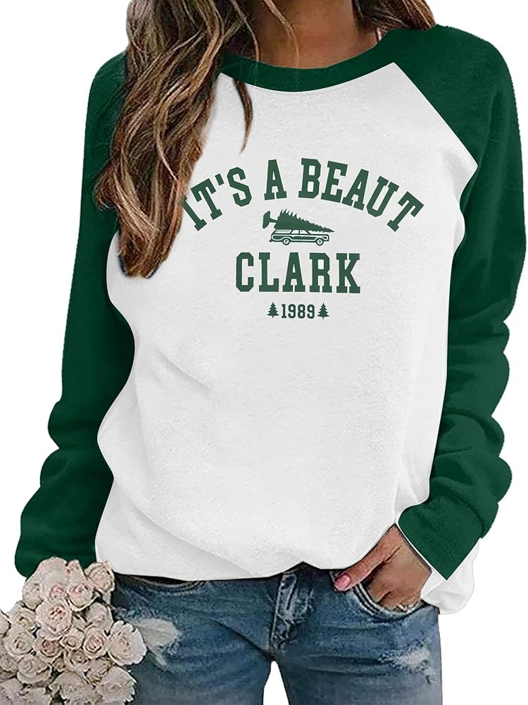 ASTANFY It's a Beaut Clark Sweatshirt Women Christmas Griswold Sweatshirts Funny Christmas Tree P... | Amazon (US)