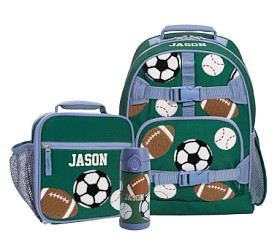 Mackenzie Green Sports Chenille Backpack & Lunch Bundle, Set of 3 | Pottery Barn Kids