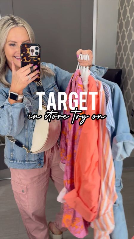 Target try on! 
Love these button up shirts for spring and summer. I’m in size small in all of the button ups.
I’m in size small in the linen blend pull on shorts 
Size medium in the pink fleece set 


#LTKSeasonal #LTKfindsunder50 #LTKstyletip