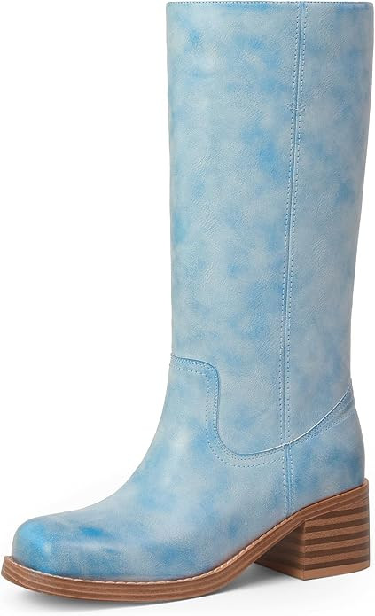 Mid Calf Boots for Women Chunky Block Heel Women’s Tall Boots Square Toe Comfortable Casual Boo... | Amazon (US)