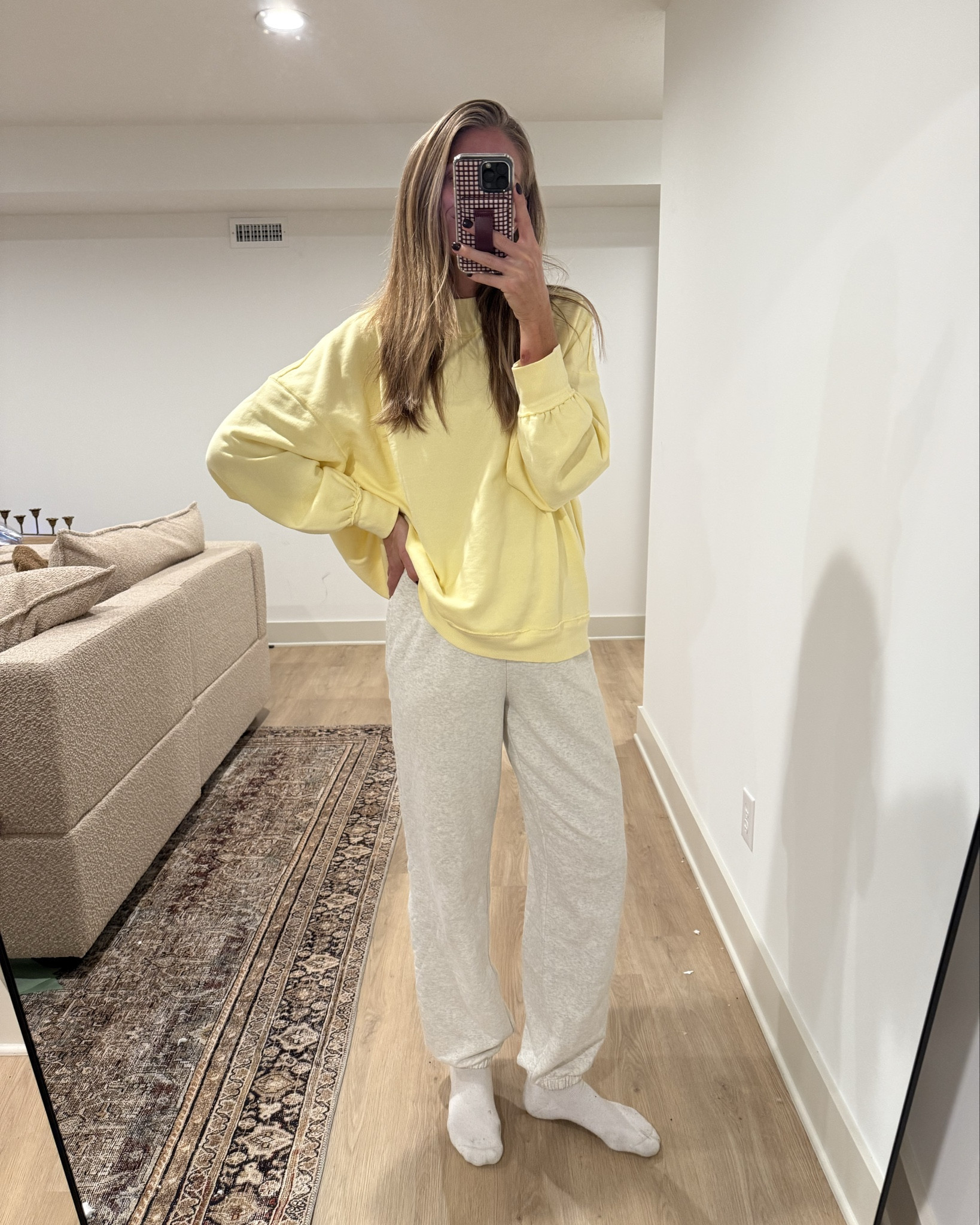 Today’s comfy lounge outfit
Joggers are tall girl friendly! Sized down to small tall
Size medium in sweatshirt. Runs oversized



Free people, joggers, tall sizes, Athleta 

#LTKTall #LTKSeasonal