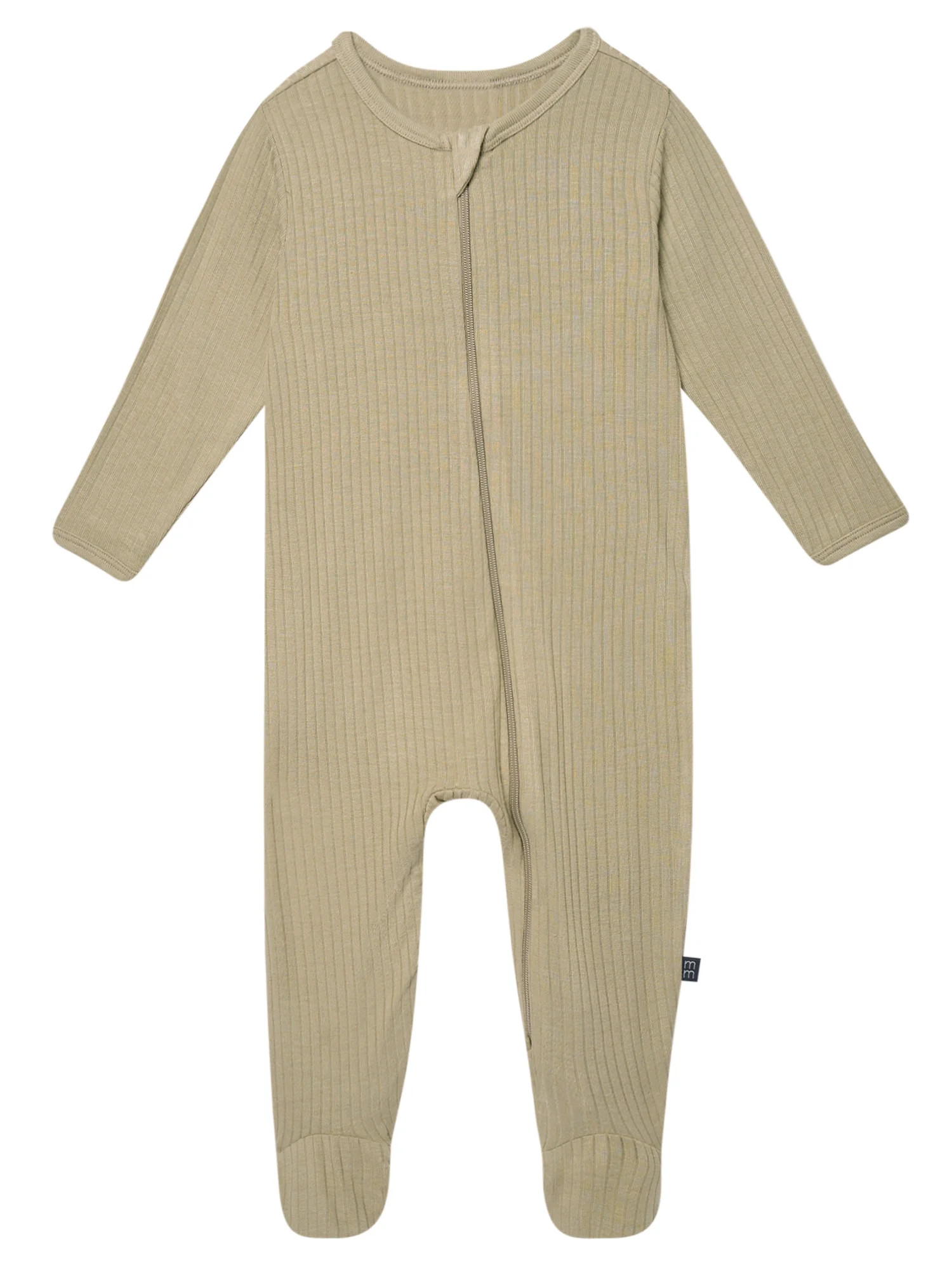 Modern Moments Two-Way Zip Crew Neck Footed Pajamas, Newborn Viscose Spandex - 6/9 Months - Walma... | Walmart (US)