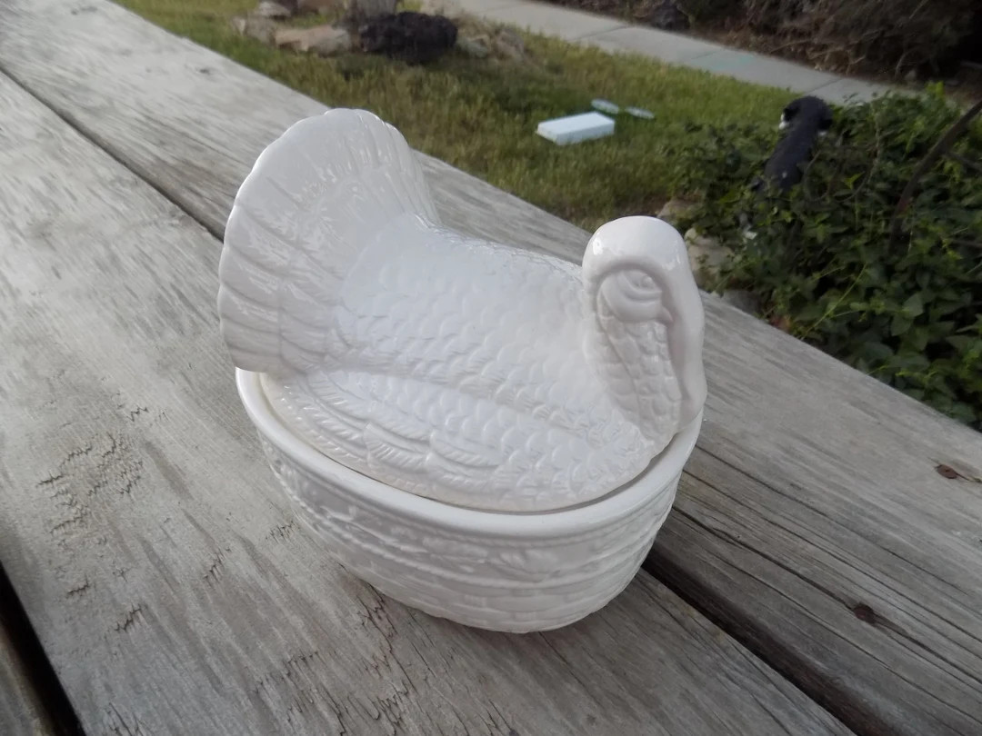 Turkey Dishes, Thanksgiving, Fall, White Covered Turkey Dish, Memories, Gift, Prop, Daysgonebytre... | Etsy (US)