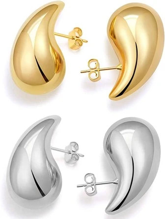 2pairs/set Fashionable Water-drop Design Stud Earrings For Women For Gift | SHEIN