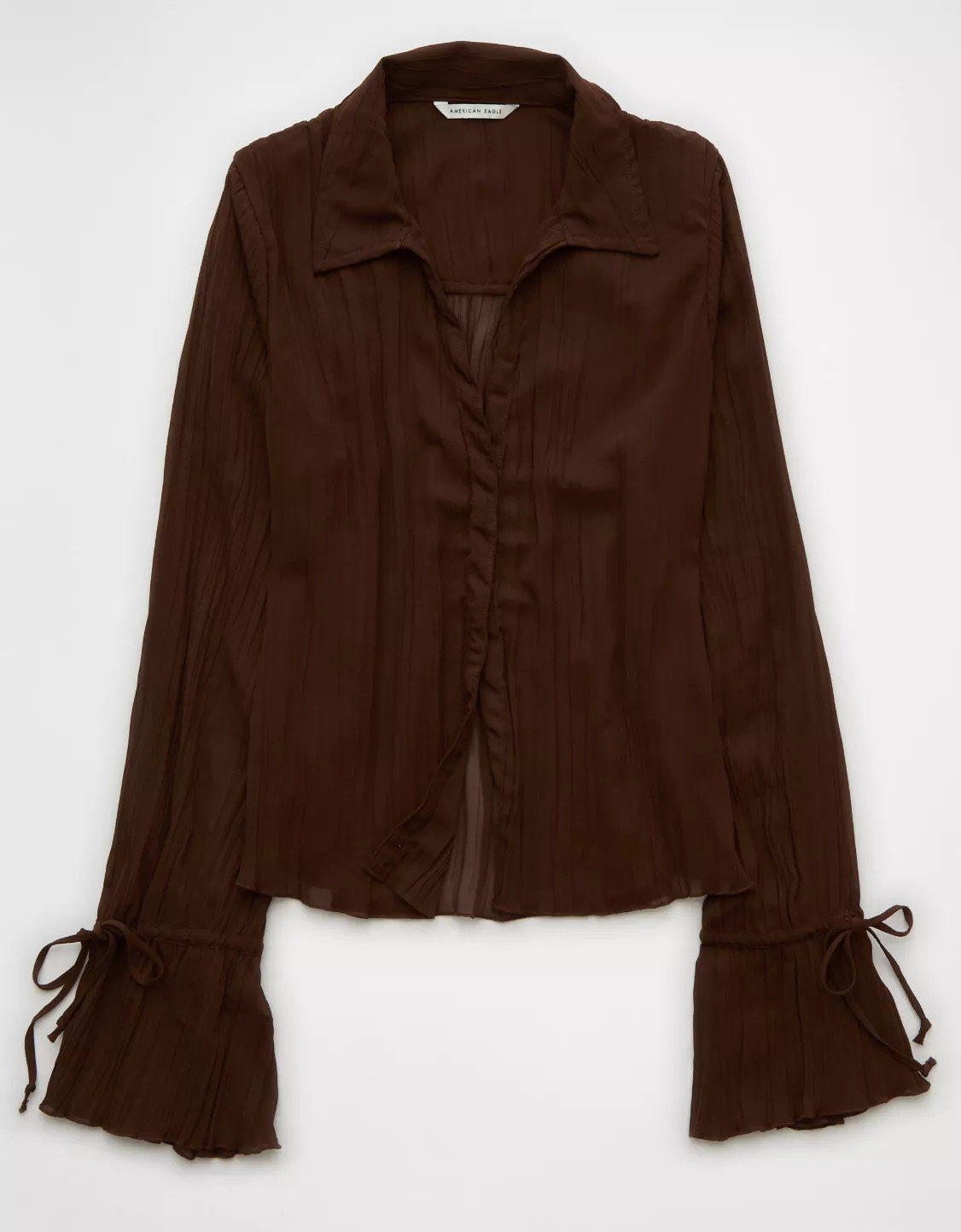 AE Mesh Ruffled Shirt | American Eagle Outfitters (US & CA)