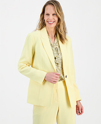 Women's Stretch Crepe Peak-Lapel Jacket, Regular & Petite | Macy's