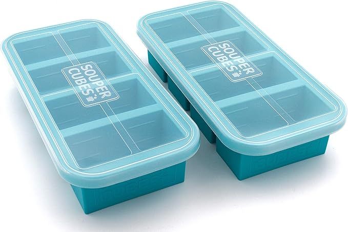 Amazon.com: Souper Cubes 1-Cup Extra-Large Silicone Freezing Tray With Lid - Freeze Food Soup Bro... | Amazon (US)