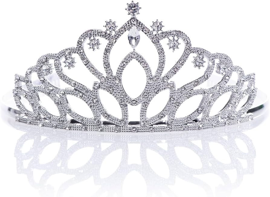 Taylor Molded Tiara, 2.5 Inches, Woman's Crown, Prom Tiara, Homecoming, Silver Wedding Tiaras and... | Amazon (US)