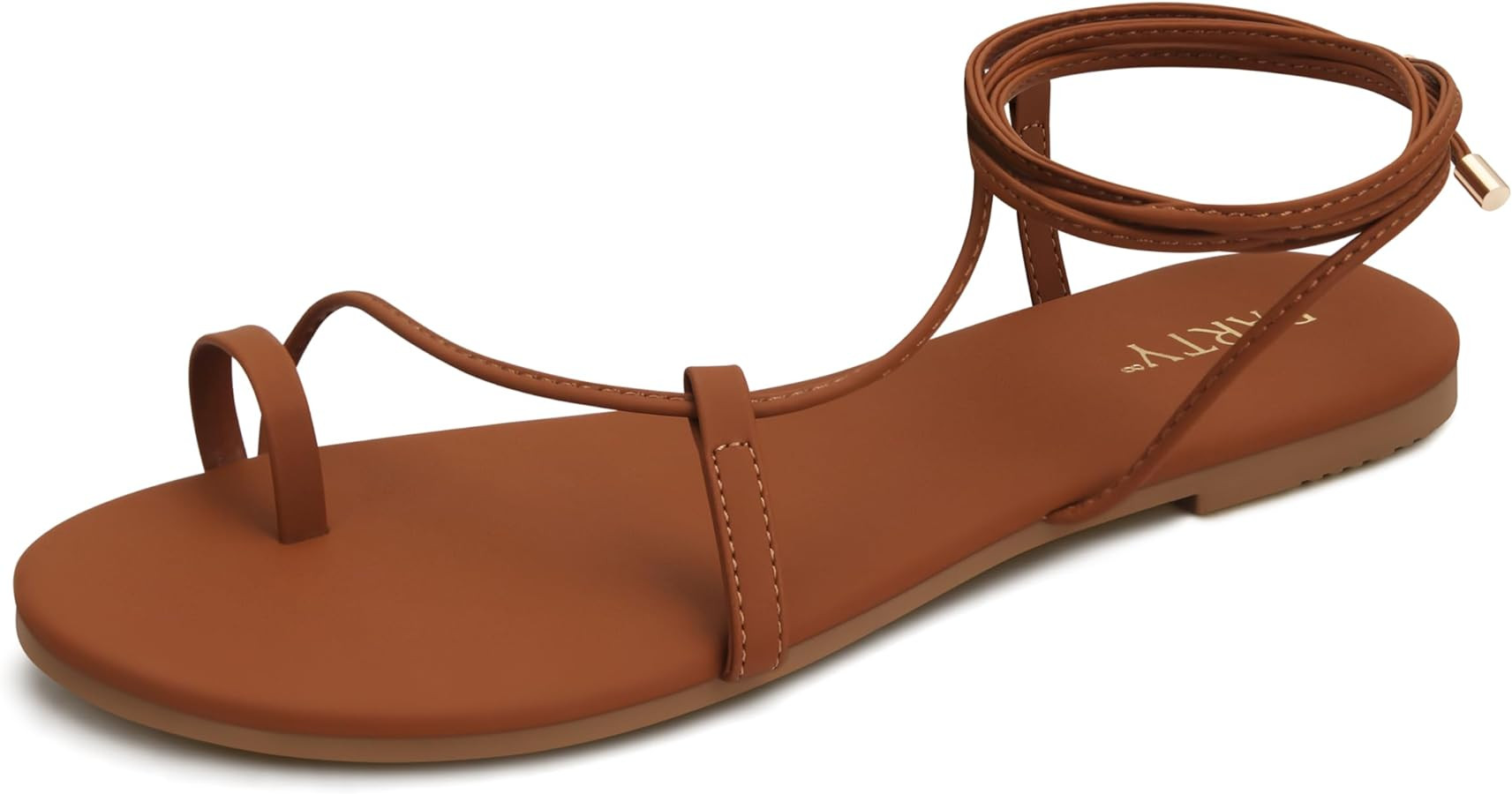 PARTY Women's Strappy Sandals Lace Up Flats Tie Up Shoes Wrap Flip Flop | Amazon (US)