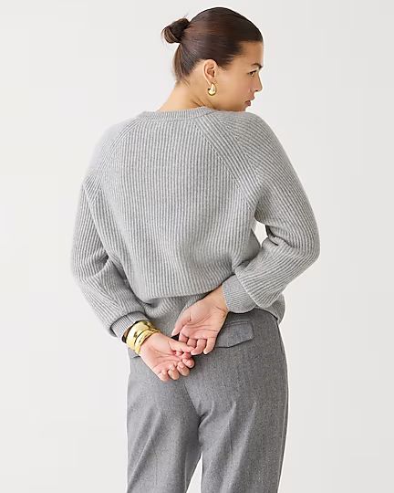 Ribbed cashmere oversized crewneck sweater | J.Crew US