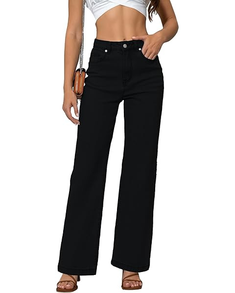 Women High Waisted Straight Leg Jeans Stretchy Boyfriend Jeans for Women Baggy Trendy Casual Deni... | Amazon (US)
