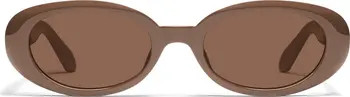 QUAY Felt Cute 52mm Gradient Small Oval Sunglasses | Nordstrom | Nordstrom