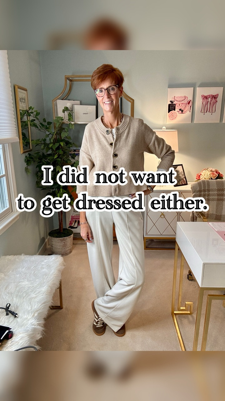 This is the outfit for those days when you do not feel like getting dressed… but unfortunately being comfortable is not the only requirement.

Want the links? Like, Follow & Comment SHOP and I’ll send links right to your DM.

So the goal becomes simple: wear something easy, comfortable, and low effort, but still polished enough to feel like you tried a little. That is exactly why outfits like this work so well. 

A white long sleeve tee, a soft neutral cardigan, cream athleisure pants, and suede sneakers keep the whole look comfortable without tipping fully into lounge mode.

Honestly, this is pretty much the formula for so many real-life days: not overdressed, not underdressed, just comfortable and pulled together enough to get on with it. 

Save this for the next low-energy day, and send it to a friend who also wants her outfits to work a little harder for her.

If this found you at the right time, you’re exactly who I create for. Come along for timeless outfits, tall-friendly finds, and everyday style that actually works.

#ClassicEverydayStyle�#ComfortableOutfit�#WomenOver40Style�#tallwomenstyle

#LTKootd #LTKTall #LTKOver40