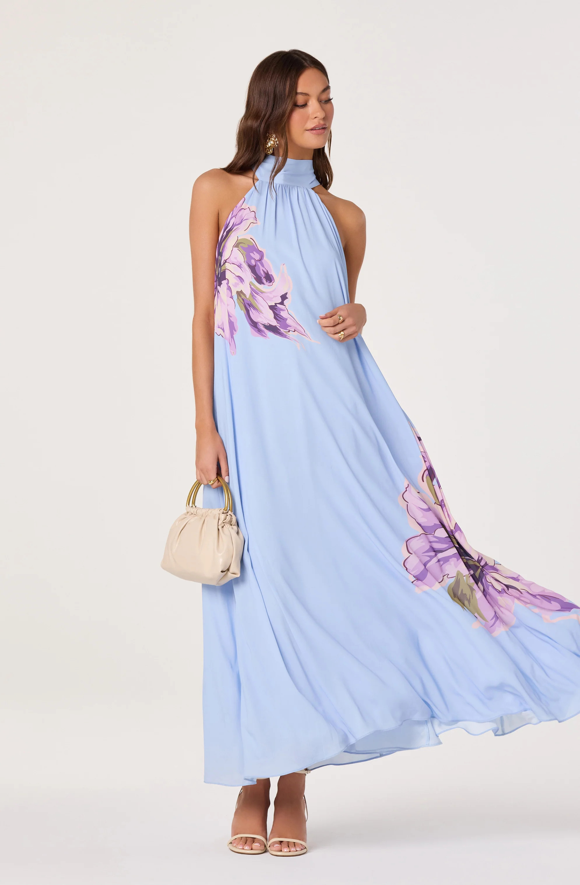 Nesta Halter Maxi Dress - Blue / XS | ASTR The Label (US)