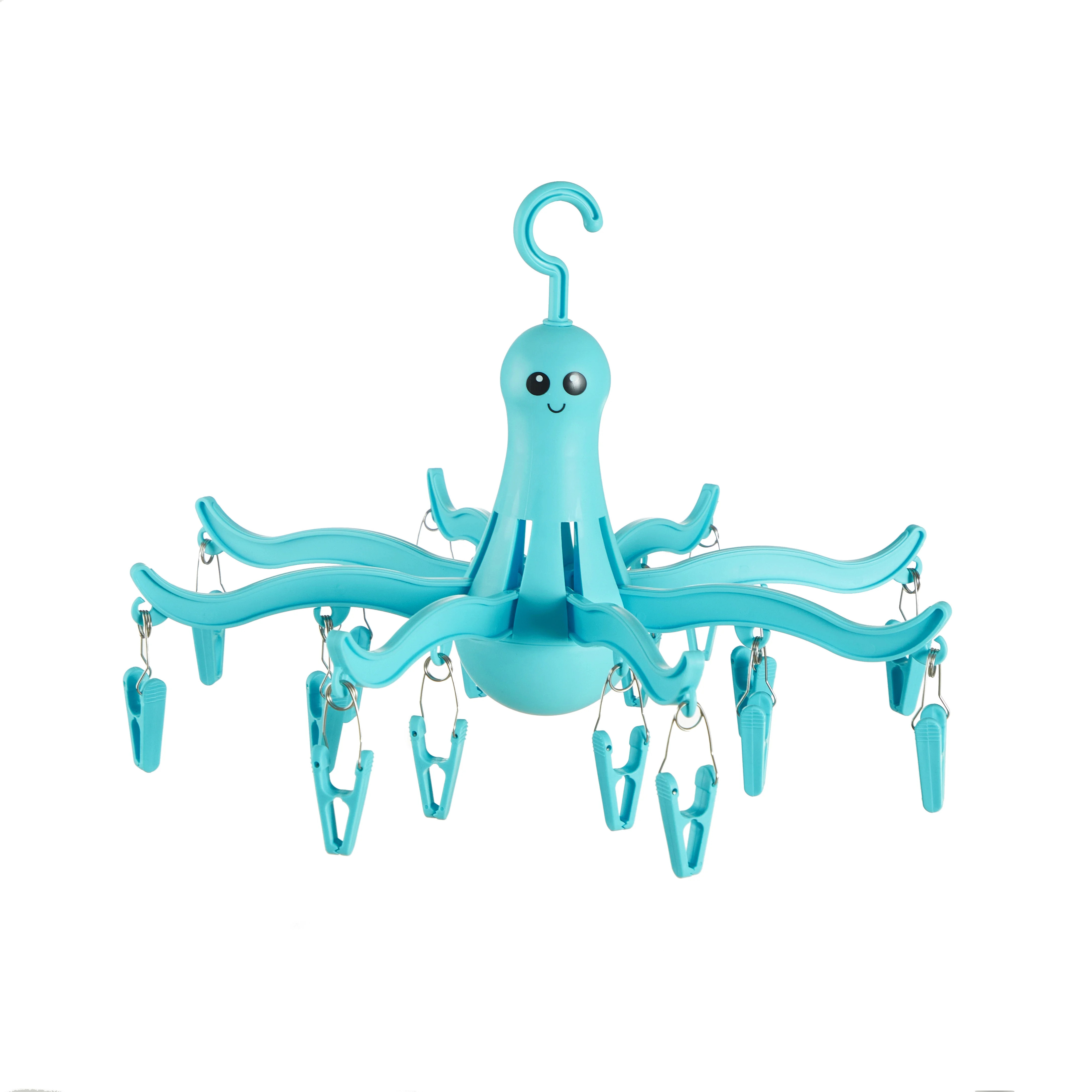 Mainstays Blue Octopus Foldable Beach Towel Drying Hanger, 16 Clips | Walmart (US)