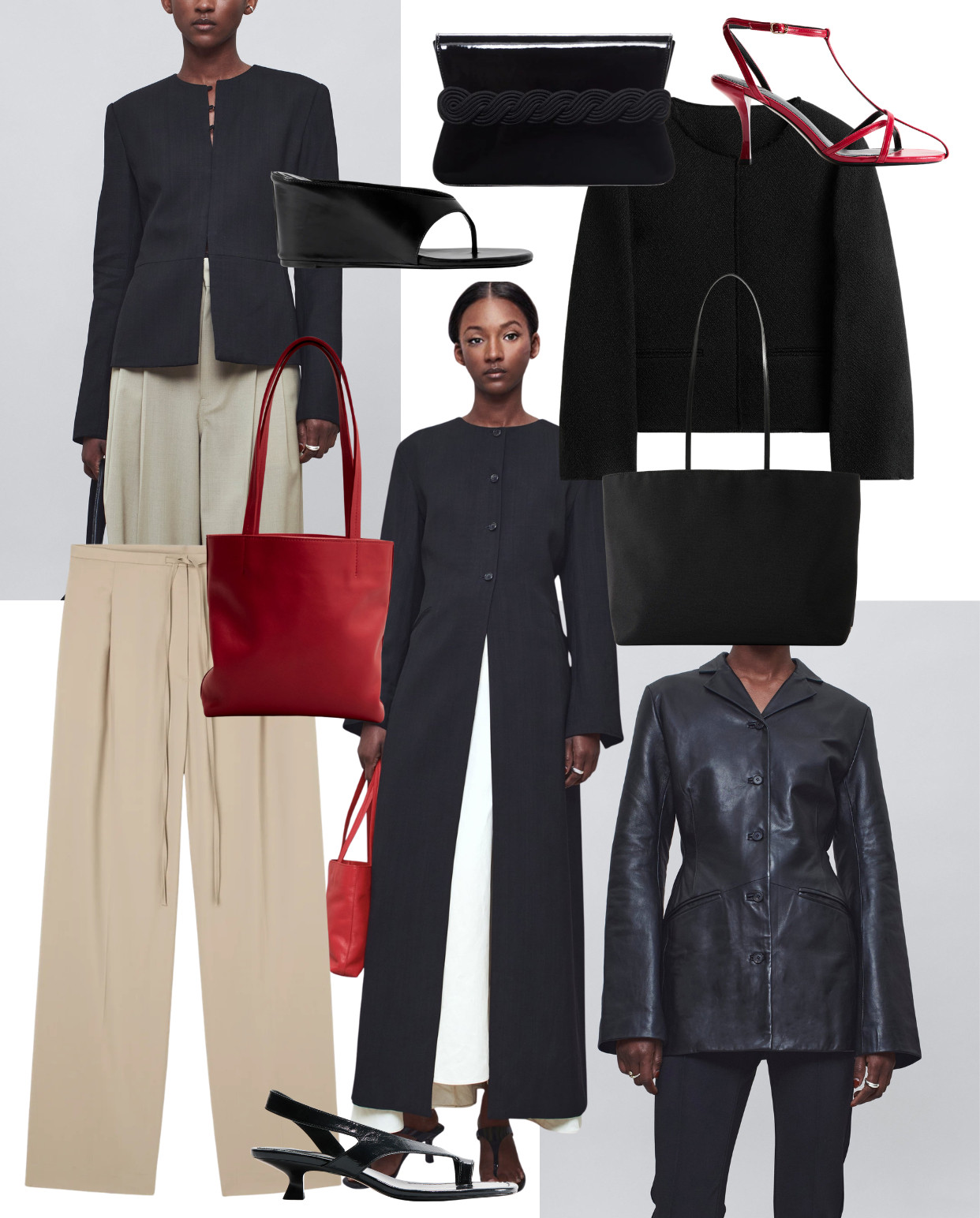 Love a Pop of Red 
| Sandals | Leather Tote | Beige Trousers | Clutch Bag 

 #LTKuk #LTKsummer #LTKeurope
