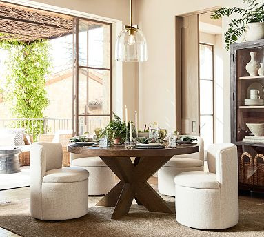 Modern Farmhouse Round Pedestal Extendable Dining Table (60"-78") | Pottery Barn (US)