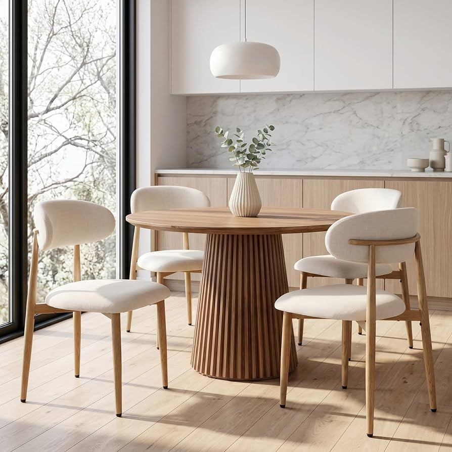 UVV Dining Chairs Set of 4, Metal Kitchen Chairs with Modern Fabric Upholstered for Dining Room, ... | Amazon (US)