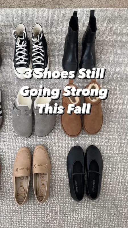 3 shoes still going strong this fall: 

1. Ugg minis - these comfy minis are still going strong and for good reason. Run TTS 
2. Adidas Sambas - the hottest sneaker and still very hard to find. Linked them at StockX and Kicks Crew. Both have lots of sizes. 
3. Pointed ankle bootie with short heel - this IS THE bootie you should own this season. Lots of great options at Madewell and J.crew. 

Boots, sneakers, fall style, petite style, fall shoes, fall outfits 

#LTKshoecrush #LTKsalealert #LTKSeasonal