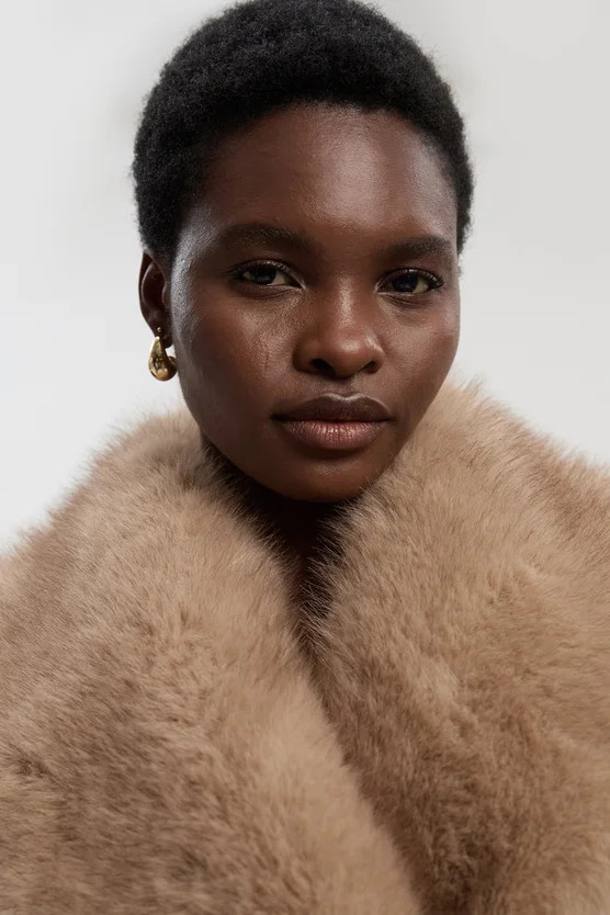Petite Wool Blend Detachable Faux Fur Belted Coat | Karen Millen UK + IE + DE + NL