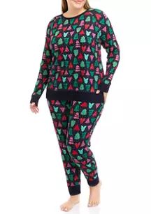 Plus Size Christmas Trees Pajama Set - Mom | Belk