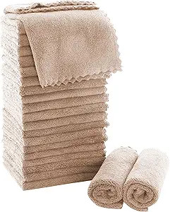 MOONQUEEN Ultra Soft Premium Washcloths Set - 12 x 12 inches - 24 Pack - Quick Drying - Highly Ab... | Amazon (US)
