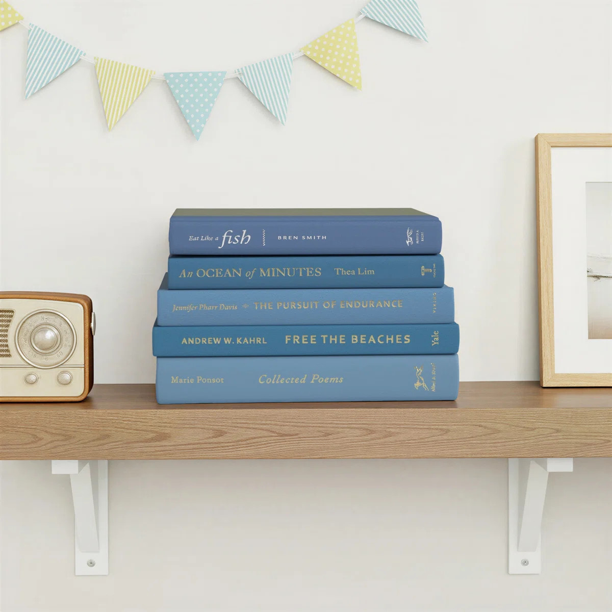 Decorative Books - Marlin Book Stack - 5 Blue Books | Wayfair North America