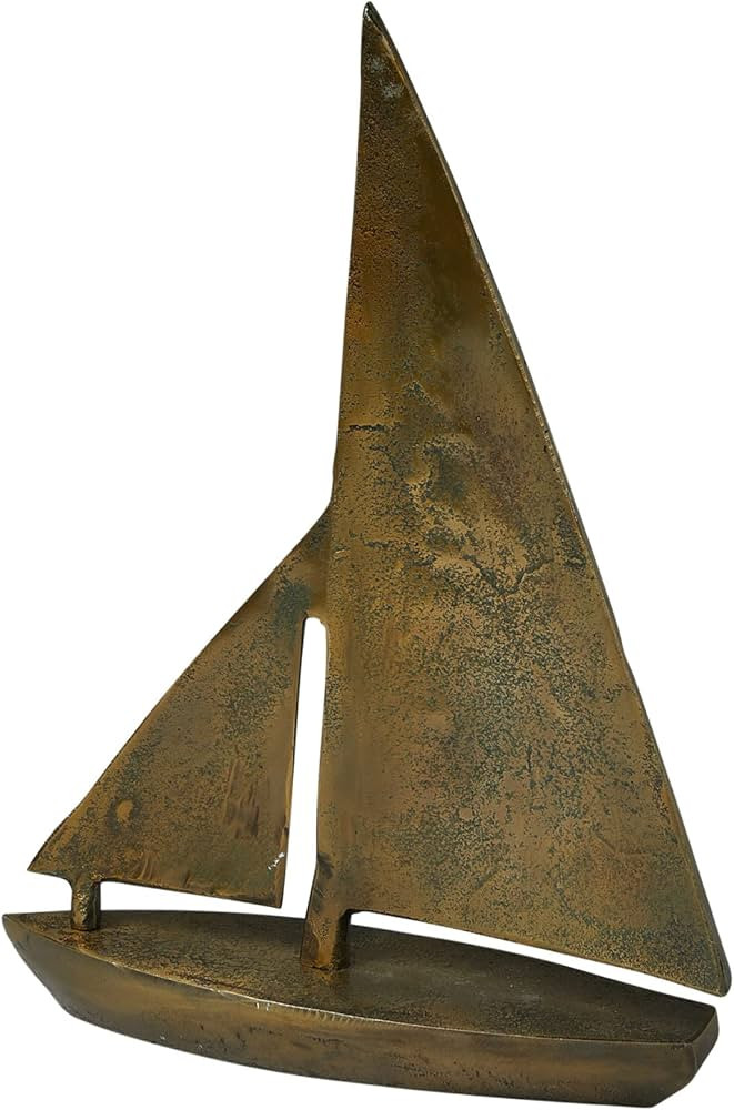 Creative Co-Op Decorative Aluminum Sail Boat, Antique Brass | Amazon (US)