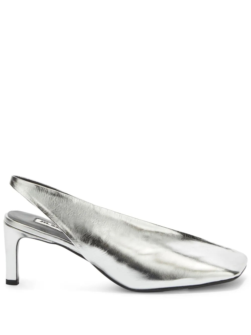 Jil Sander 70mm square-toe Leather Pumps | Grey | FARFETCH AU | Farfetch Global