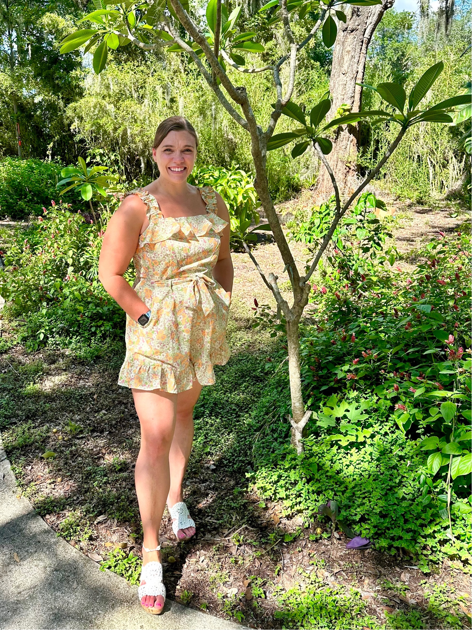Summer vacation ready in my new Ruffle Romper! Featuring a flattering square neckline, self-tie belt and a light material, this romper is perfect for Florida summer days. 

Summer romper, summer style, summer outfit, vacation outfit, Florida fashion. 

#LTKSeasonal #LTKtravel