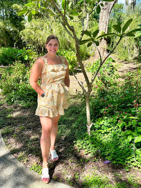 Summer vacation ready in my new Ruffle Romper! Featuring a flattering square neckline, self-tie belt and a light material, this romper is perfect for Florida summer days. 

Summer romper, summer style, summer outfit, vacation outfit, Florida fashion. 

#LTKSeasonal #LTKtravel