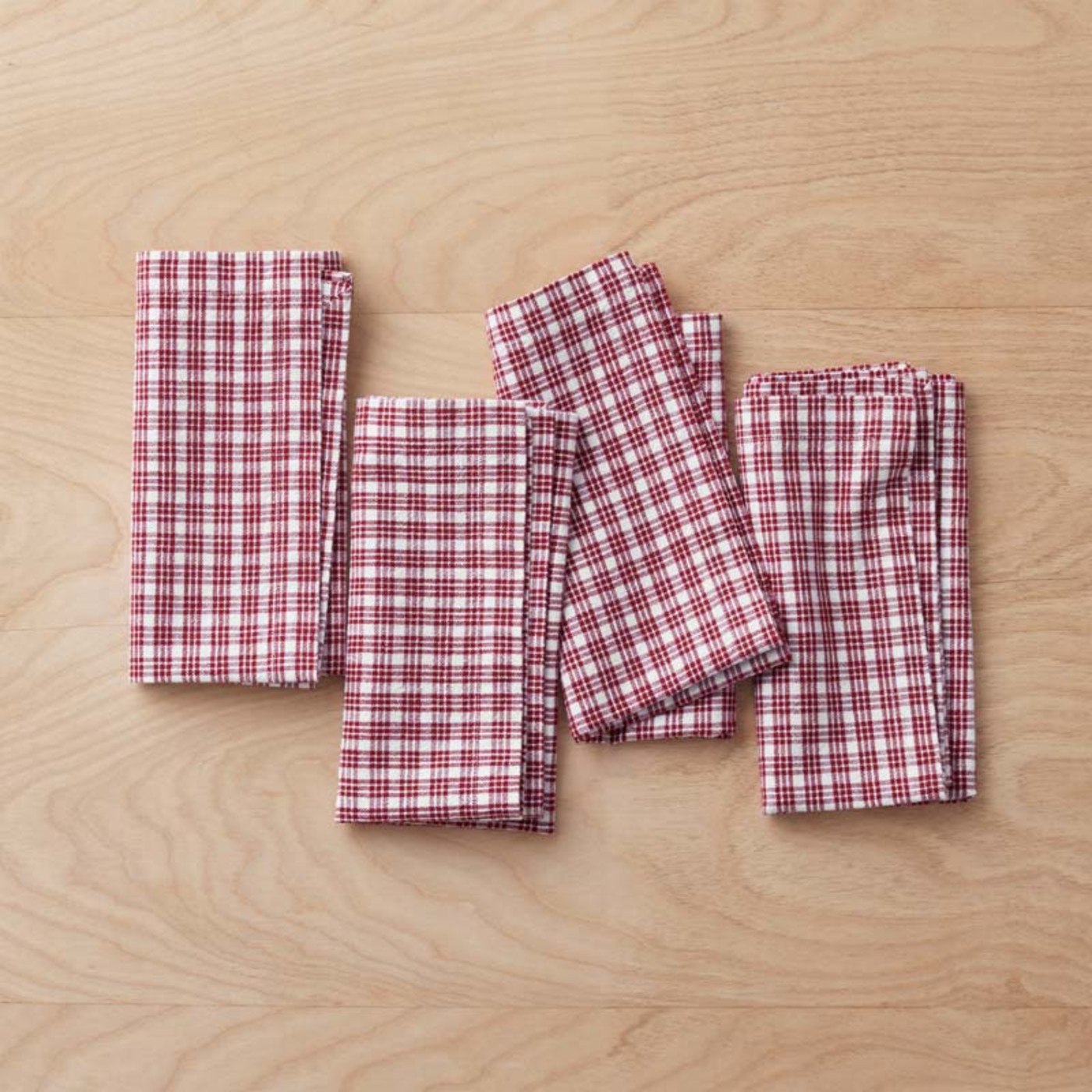 Katherine Plaid Napkins, Set of 4 - Red Multi | The Company Store