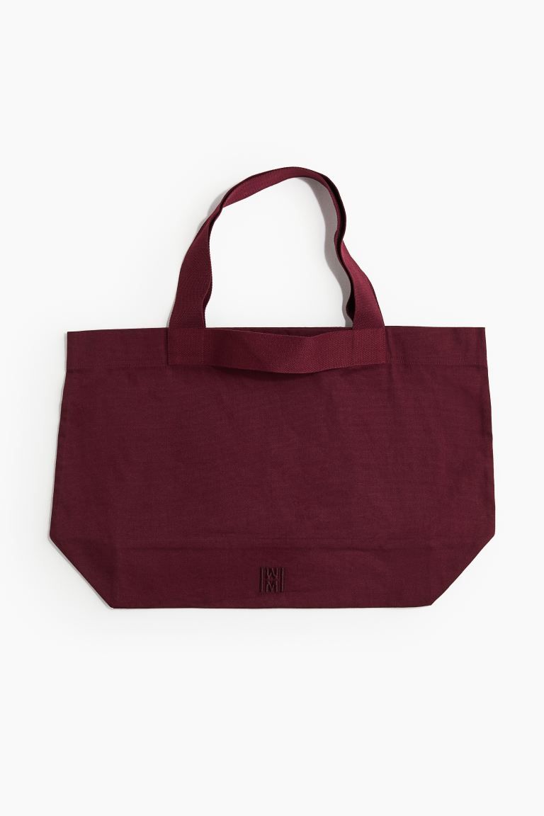 Canvas Tote Bag - Burgundy - Ladies | H&M US | H&M (US + CA)