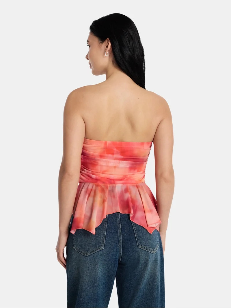Madden NYC Women\u2019s Peplum Tube Top, Sizes XXS-XXL - Walmart.com | Walmart (US)