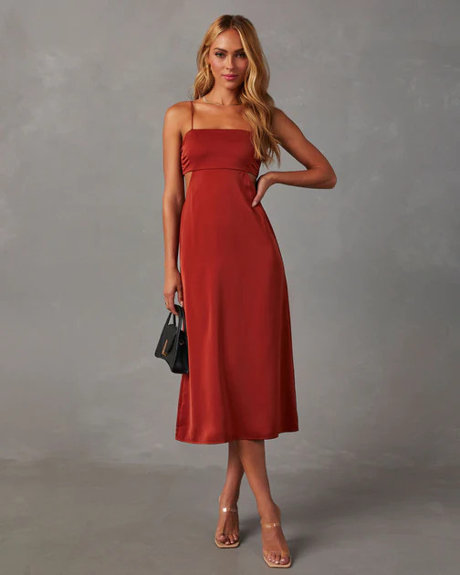 Burrows Cutout Midi Dress - Copper | VICI
