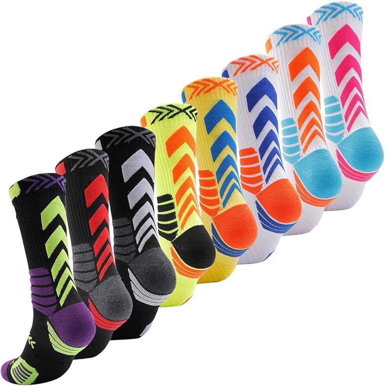Boys Sock Basketball Soccer Hiking Ski Athletic Outdoor Sports Thick Calf High Crew Socks Multipa... | Amazon (US)