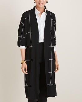 Windowpane-Print Cardigan | Chico's