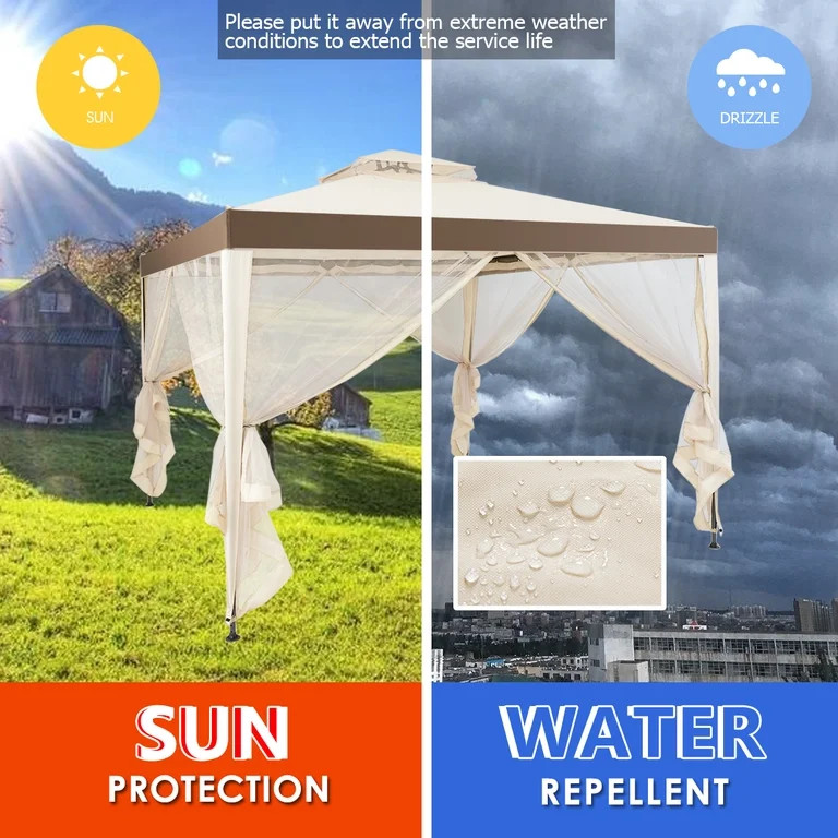 Costway 10\u2019 x 10\u2019 Beige Event Outdoor Canopy, Waterproof | Walmart (US)