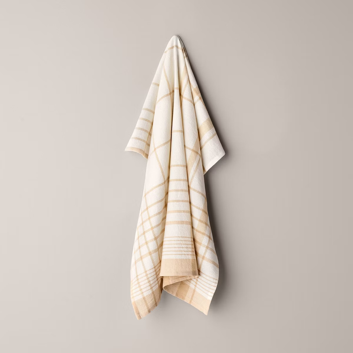 Plaid Flour Sack Kitchen Towel Cream/Beige - Hearth & Hand™ with Magnolia | Target