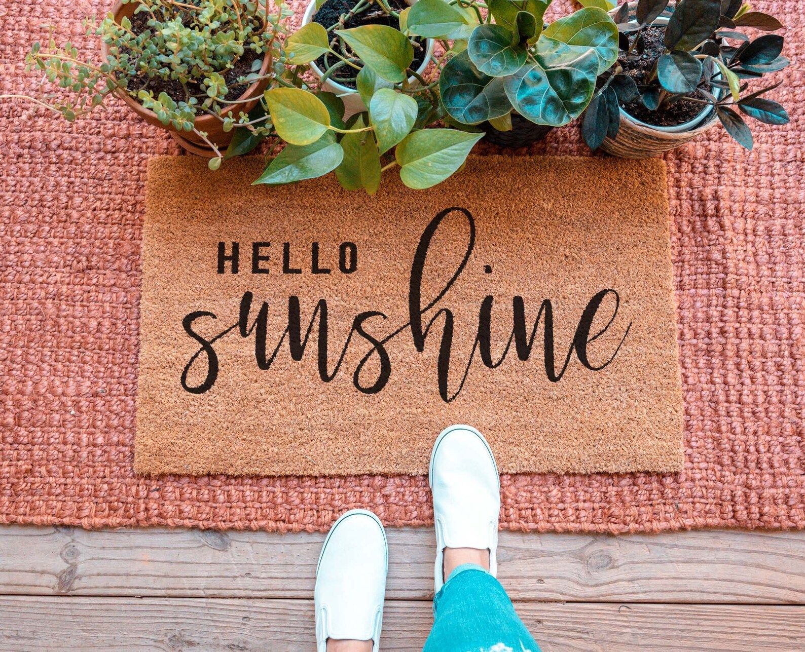 Hello Sunshine Doormat Welcome Mat Housewarming Gift Summer | Etsy | Etsy (US)