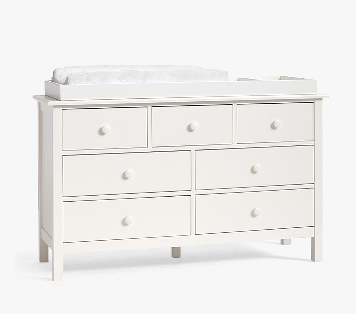 Kendall Extra-Wide Nursery Dresser & Topper Set, Simply White | Pottery Barn Kids