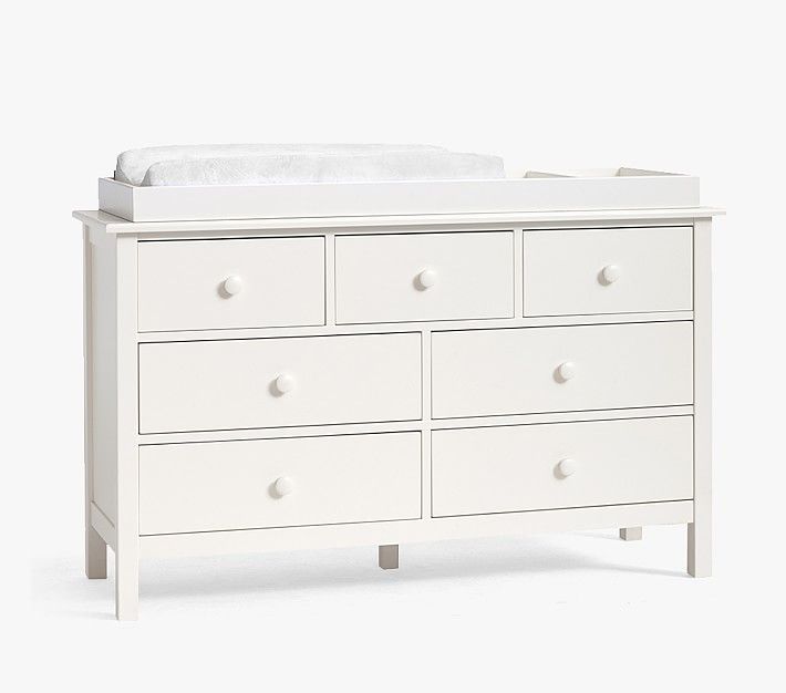 Kendall Extra-Wide Nursery Dresser & Topper Set, Simply White | Pottery Barn Kids