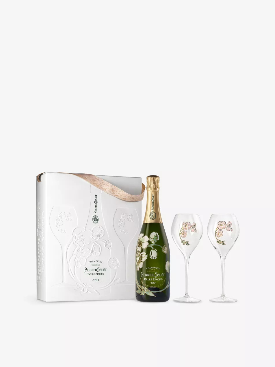 Belle Epoque champagne 2013 and glasses set 750ml | Selfridges