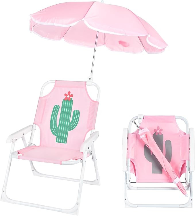 PLULON Kids Beach Chair with Umbrella - Folding Lawn & Camping Chair with Summer Shade for Beach,... | Amazon (US)