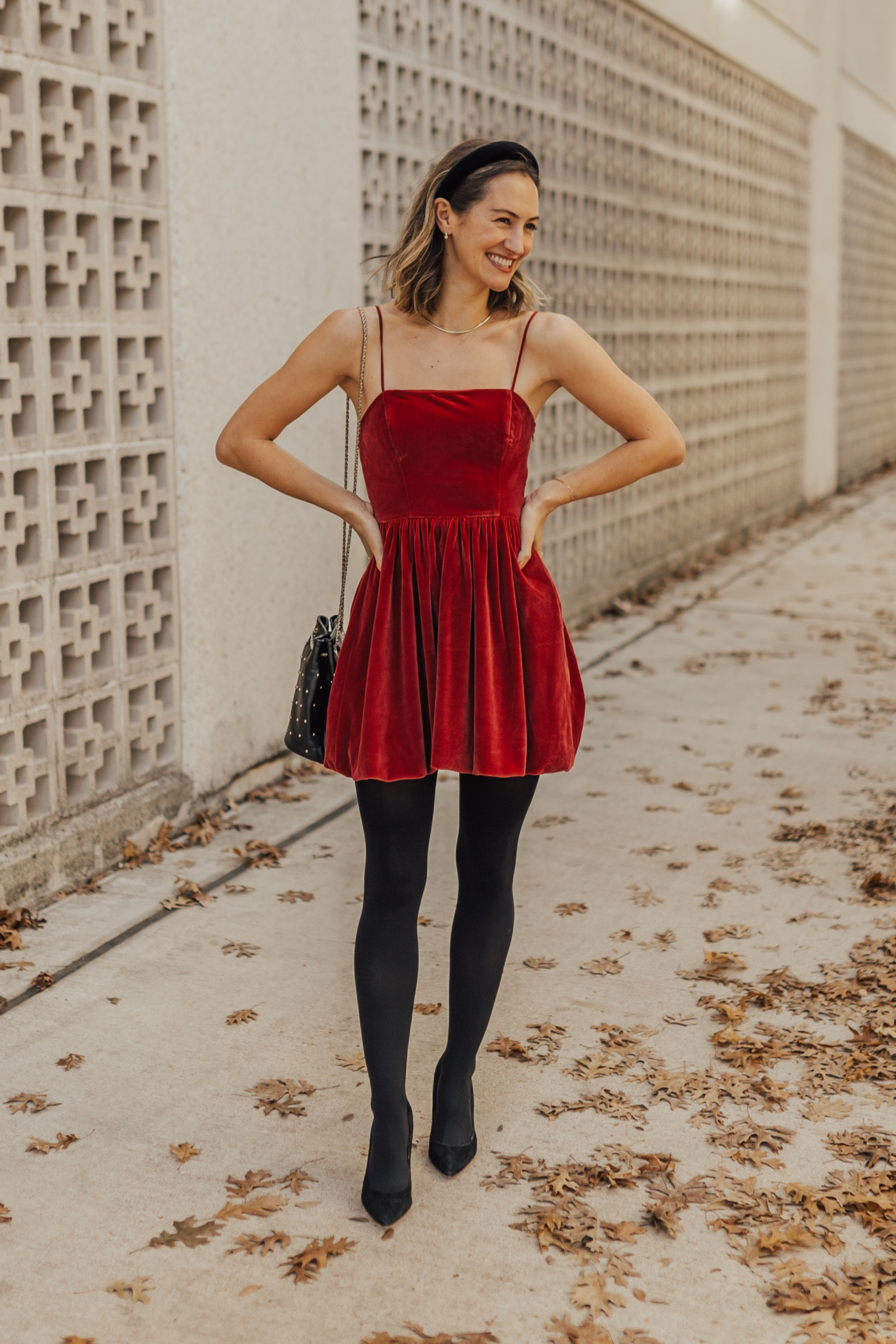 XS dress (comes in black, too), now 25% off this weekend only when you shop it in the LTK app!🙌💫Tights are awesome quality - and my first Spanx purchase. Big fan!

#LTKxAF #LTKHoliday #LTKsalealert