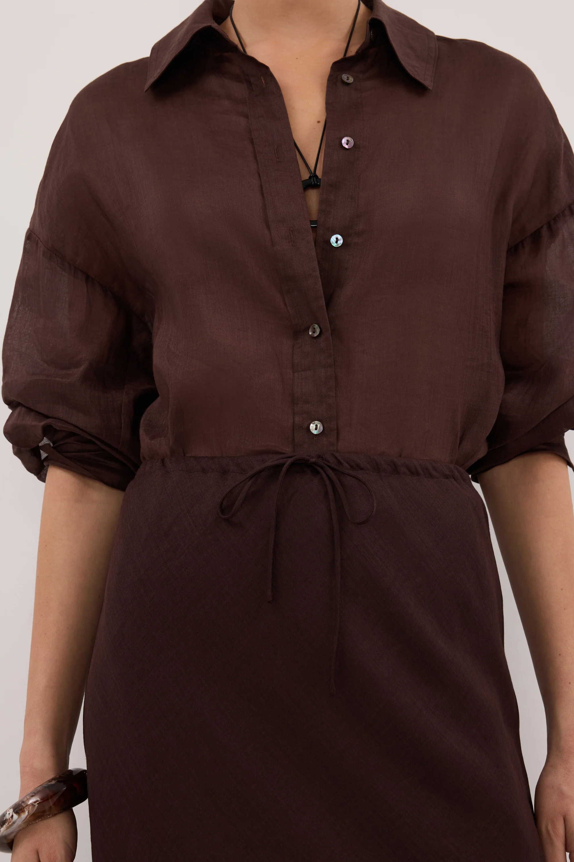 MAISON BURNT CHOC RAMIE BIAS SKIRT | DISSH