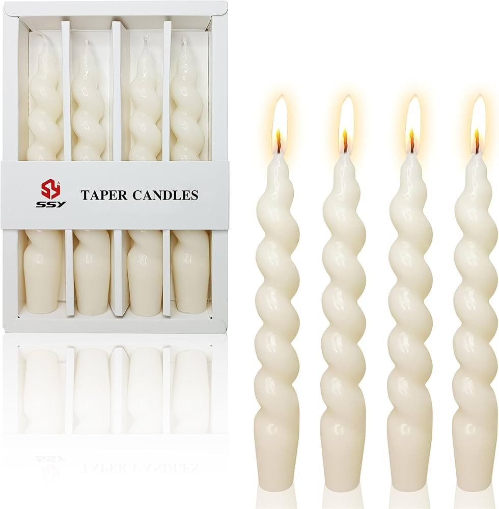 White Taper Candle Dinner Candles - Set of 4 Gedengni Candle Stick Unscented Wax Candles Elegant ... | Amazon (US)