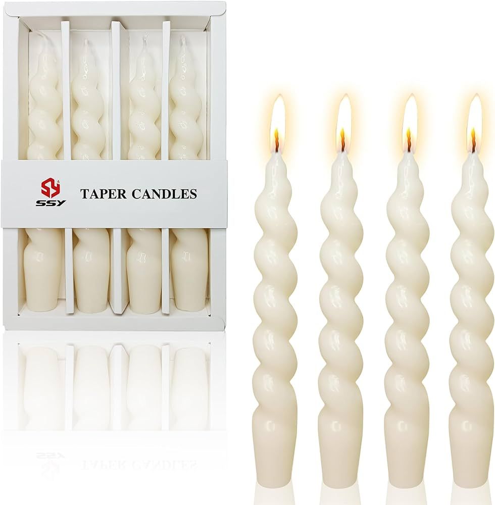 White Taper Candle Dinner Candles - Set of 4 Gedengni Candle Stick Unscented Wax Candles Elegant ... | Amazon (US)