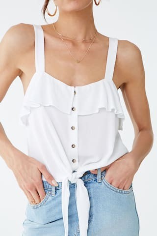 Flounce Tie-Front Top | Forever 21 (US)